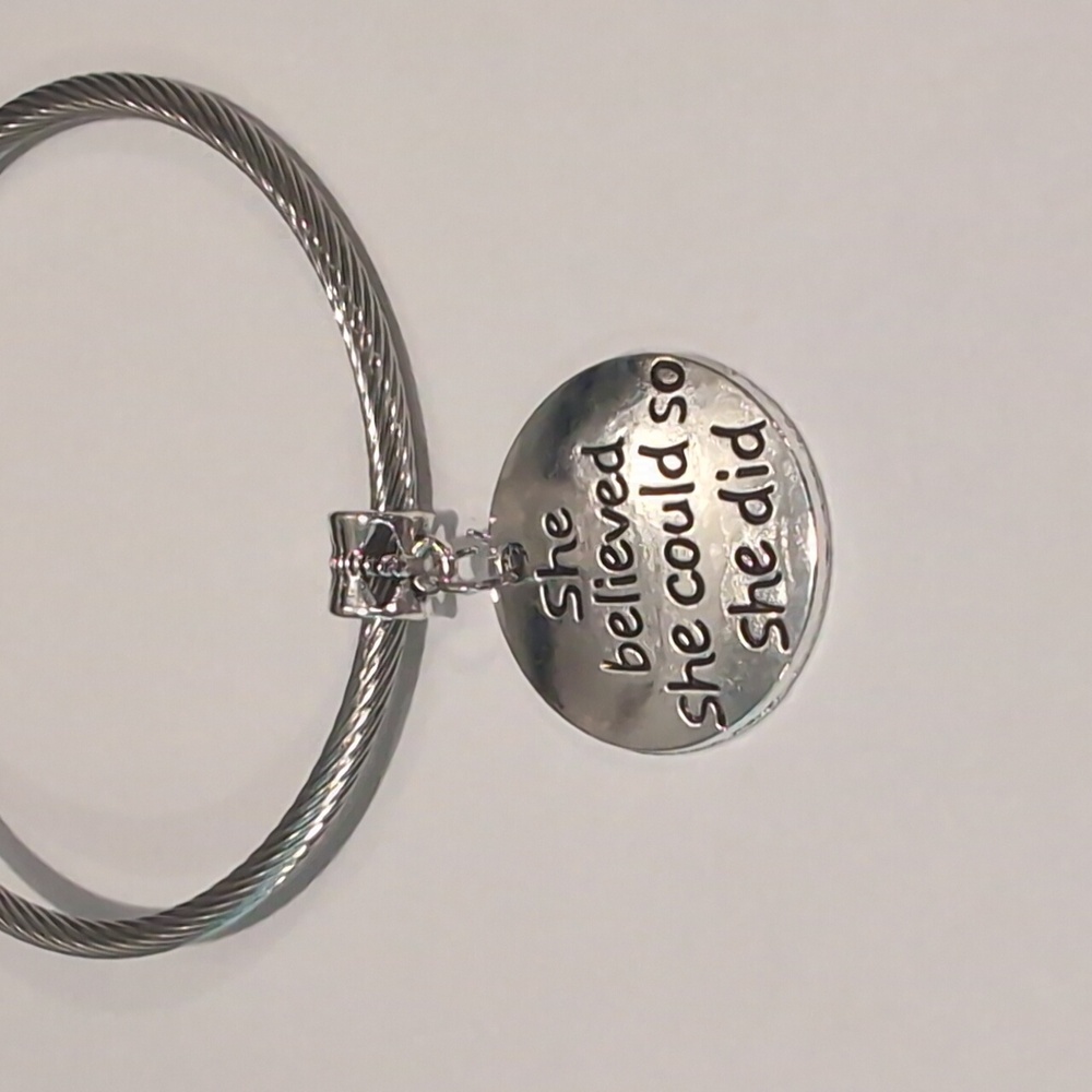 Silver She Believed She Could Dangle Charm for Pandora Style Bracelet